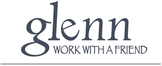 logo for glenn schoepke. Work with a friend